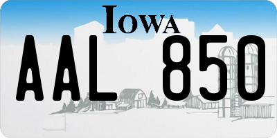 IA license plate AAL850