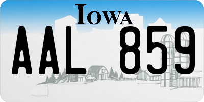 IA license plate AAL859