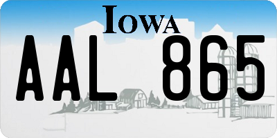 IA license plate AAL865