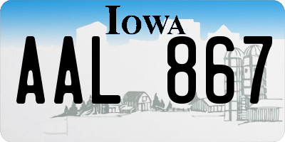 IA license plate AAL867