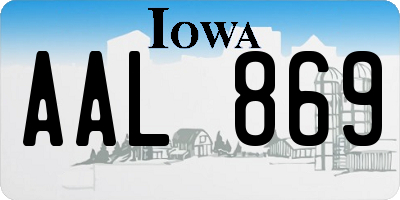 IA license plate AAL869
