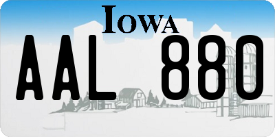 IA license plate AAL880