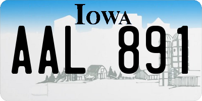 IA license plate AAL891