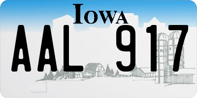 IA license plate AAL917