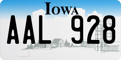 IA license plate AAL928