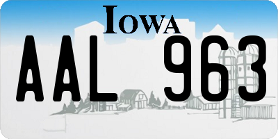 IA license plate AAL963