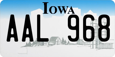 IA license plate AAL968