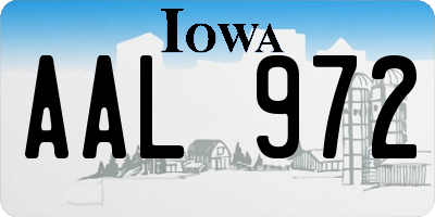 IA license plate AAL972