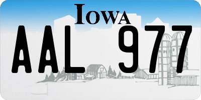 IA license plate AAL977