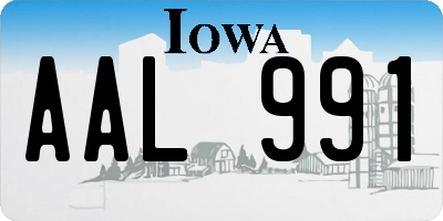 IA license plate AAL991