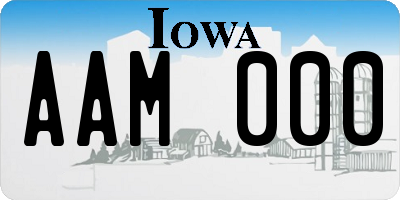 IA license plate AAM000