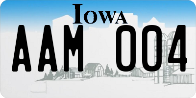 IA license plate AAM004