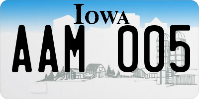 IA license plate AAM005