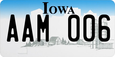 IA license plate AAM006