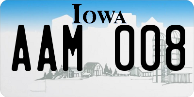 IA license plate AAM008