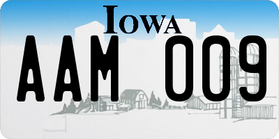 IA license plate AAM009