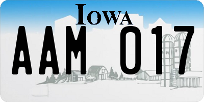 IA license plate AAM017