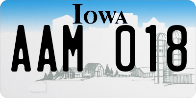 IA license plate AAM018