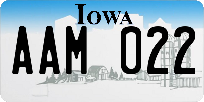 IA license plate AAM022