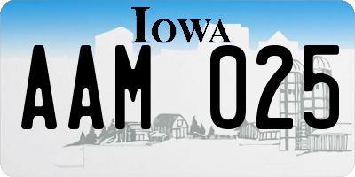 IA license plate AAM025