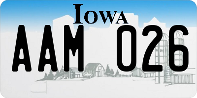 IA license plate AAM026