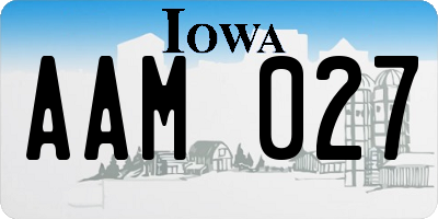 IA license plate AAM027