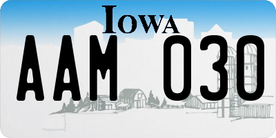 IA license plate AAM030