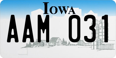 IA license plate AAM031