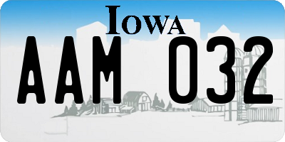 IA license plate AAM032