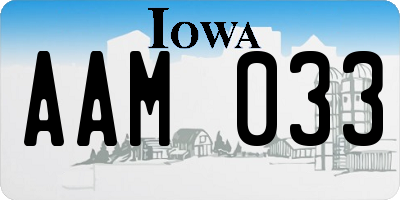 IA license plate AAM033