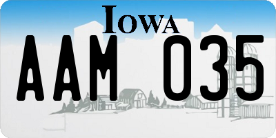 IA license plate AAM035