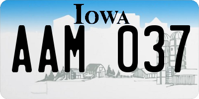 IA license plate AAM037