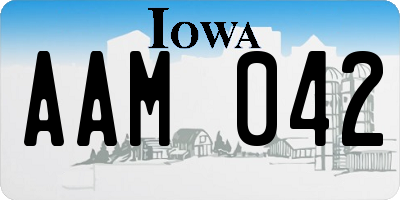 IA license plate AAM042