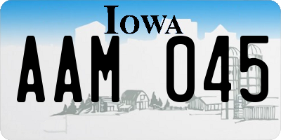 IA license plate AAM045