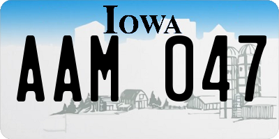 IA license plate AAM047