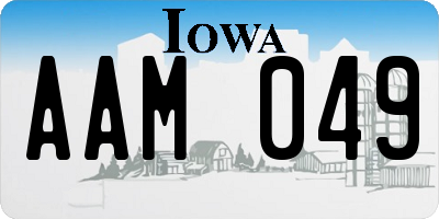 IA license plate AAM049