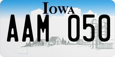 IA license plate AAM050