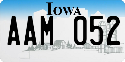 IA license plate AAM052