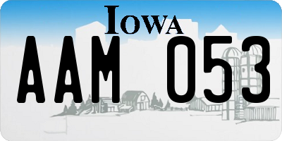 IA license plate AAM053