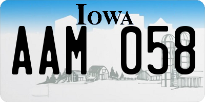 IA license plate AAM058