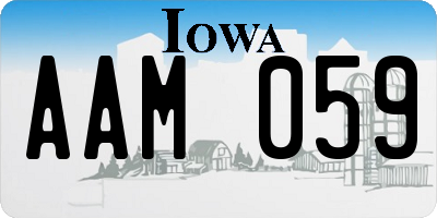 IA license plate AAM059