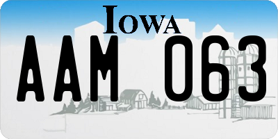 IA license plate AAM063