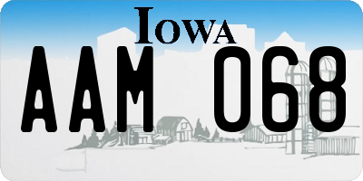 IA license plate AAM068