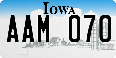 IA license plate AAM070