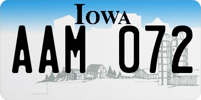 IA license plate AAM072