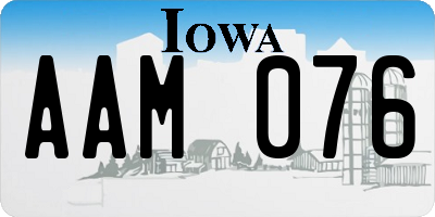 IA license plate AAM076