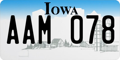 IA license plate AAM078