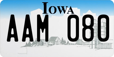 IA license plate AAM080