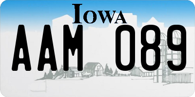 IA license plate AAM089