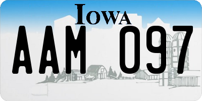 IA license plate AAM097